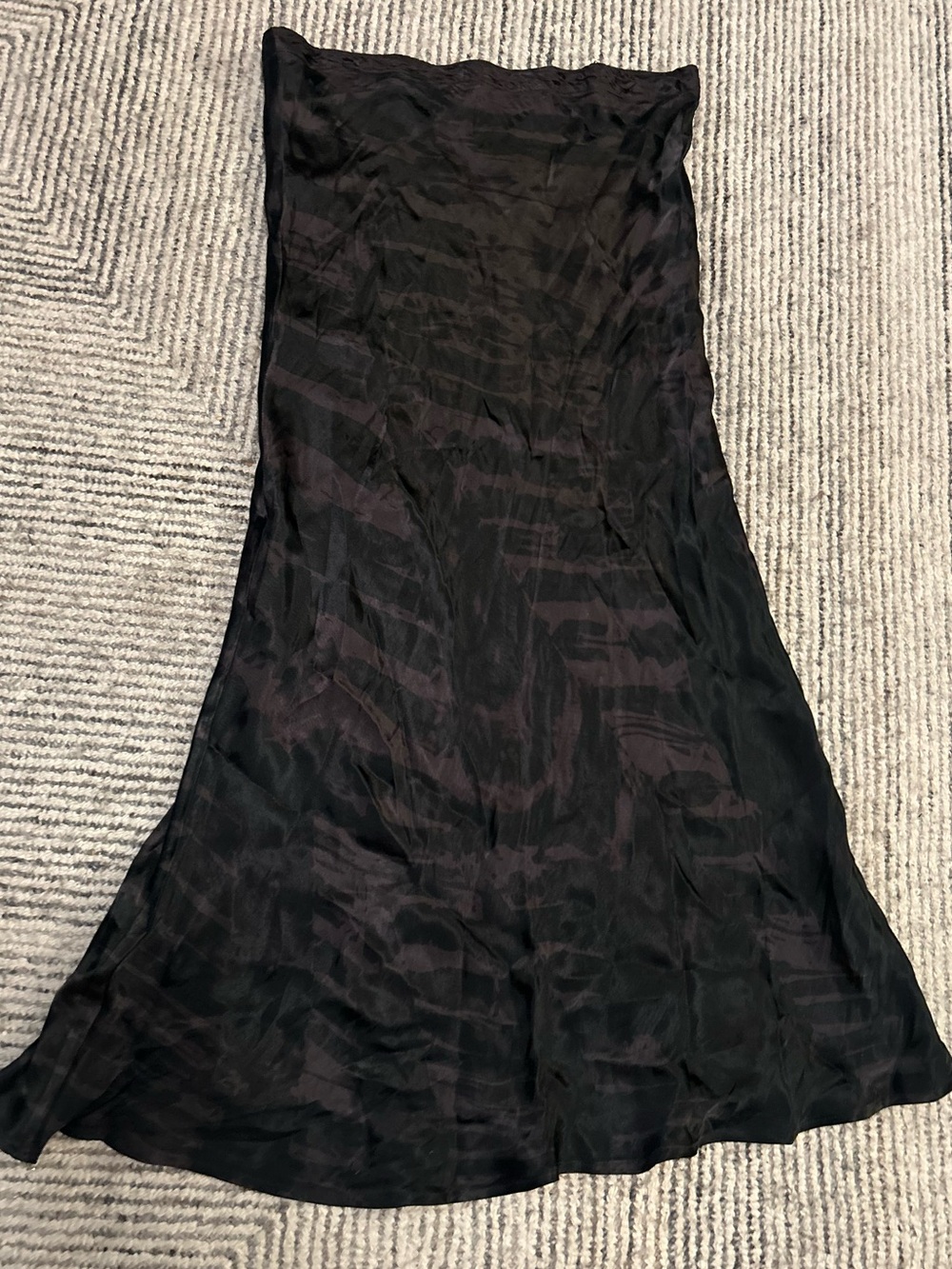 Heyne Bogut Black Brown Satin Sleeveless Slip Dress Size 2 XS edgy